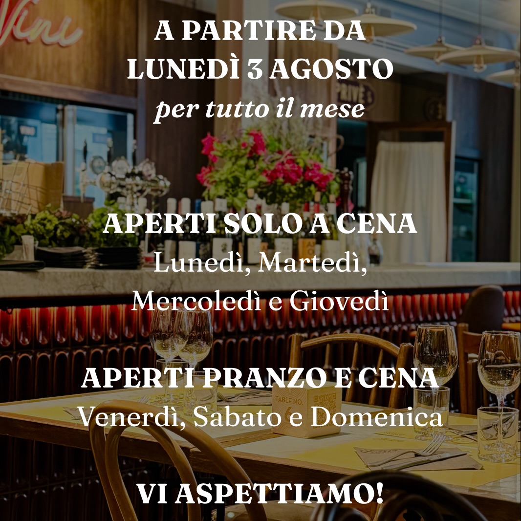 Nuovi orari a partire dal 3 agosto, per tutto il mese! ✅ Vi aspettiamo dal lunedì al giovedì a cena e da venerdì a domenica a pranzo e cena! 
📍 Dove? In via Sirtori 34 a Milano!